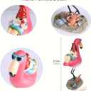 Gnome Garden Statue Funny Gnome Reclining on Flamingo Dwarf Figurines Resin Garden Gnomes Fall Decorations Outdoor for Patio Yard Lawn Porch Housewarming Ornament Gift