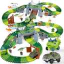 Dinosaur Toys, Dinosaur Race Track for Kids 3-5, Flexible Train Track Playset with Dinos & Cars, Toddler Toys for Ages 3 4 5 6 7 8 9 Year Old Boys Girls, Party Favor Birthday Gift