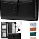 Vulkitty Ultra Slim Thin Leather Wallets Womens Bifold Credit Card Women's Wallets Card Cases Money Organizers for Women Ladies Female Cash Purse Wallet, Black