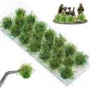 HekouJiub 32 Pcs Static Grass, Diorama Grass Tufts (Autumn Brown)