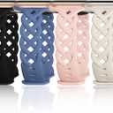 Slim Silicone Bands Compatible with Apple Watch Band 40mm 38mm 41mm 44mm 45mm 46mm 49mm 42mm Women Floral Breathable Braided Lace Thin Sport Strap Replacement Wristbands iWatch SE Series 11 10 9 8 7 6 5 4 3 ultra 2