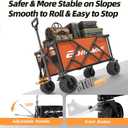 EchoSmile Collapsible Folding Wagon Cart with Compact Storage - 400Lbs Capacity All Terrain Utility Cart for Camping, Beach, Grocery, Garden,Orange