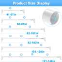 Extra Long Tension Curtain Rod, White, 41-146 Inch (4-12ft), Tension Rod