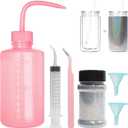 6-Pack Snow Globe Tumbler Supplies with 80g/2.8oz Fine Glitter, Snowglobe Tumbler Supplies Kit for DIY Snow Globe Tumbler Craft Set (Silver)