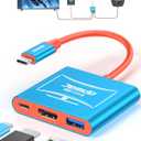 JEMDO Switch 2 Dock for TV (V21.2.0), 4K@144Hz HDR, HDMI 2.1 USB-C Adapter with 48Gbps, USB 3.2 & PD 100W Fast Charging Portable Travel Dock, Compatible with Nintendo Switch 2 / OLED / 2017 (Blue)