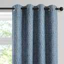Blue and White 100% Blackout Geometric Jacquard Curtains - Thermal Insulated Noise Reducing Drapes for Bedroom and Living Room, 52" x 96"