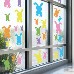 Resurhang 2 Pcs Large Easter Bunny Stencils 5 Sizes Reusable Rabbit Stencil Drawing Template for Painting on Window, Floor, DIY Crafts, Doormats, Paper, Wall, Party Decor