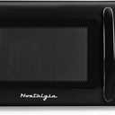 Nostalgia Retro 700W Microwave Oven – 0.7 Cu Ft Capacity – Child Safety Lock, 8 Auto-Cook Settings, Square Window – Countertop Kitchen Appliance – Black
