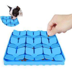 Snuffle Mat for Dogs,Silicone Interactive Dog Mat No Hurt for Dog's Nose for Smell Training and Slow Eating,Encourages Natural Foraging Skills and Stress Relief for Dog Mental Stimulation Toys (S-8"X8")