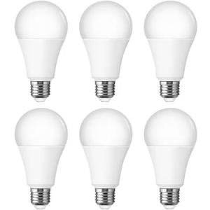 A21 LED (6-Pack) 100 Watt Replacement Bulb 1500 Lumen Soft White 2700K Bulb 16.6W = 100W Equivalent E26 Medium Screw Base Non Dimmable A21 LED (6-Pack) 100 Watt Replacement Bulb 1500 Lumen Soft White 2700K Bulb 16.6W = 100W Equivalent E26 Medium Screw Base Non Dimmable