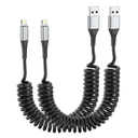 Coiled Lightning Cable for Car, 2 Pack Coiled iPhone Charger Cord, Short iPhone Car Charger Cord, MFi Certified 3FT USB A to Lightning Cable Fast Charging for iPhone14 13 12 11 Pro Max XS Max 8 iPad