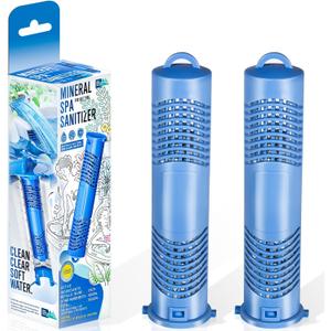Replacement for Jacuzzi Mineral Cartridge Spa Stick 2890-185 Hot Tub Filter for All Jacuzzi J500 J400 J300 J-LX Series Hot Tub Filtration System All Spa Flow Rates Up to 500 Gallons Blue, 2-Pack