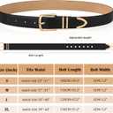 Monoluxe Pack 2 Women Belts for Ladies Jeans Pants with Fashion Faux Leather Gold Buckle (Black&white)