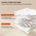 Goose Feather and Down Bed Pillows Standard Size Set of 2, Luxury 3-Chamber Pillows with Soft & Down-Proof Cover, Fluffy Plush Hotel Pillows for Side, Back & Stomach Sleepers