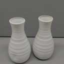 Yardwe 2Pcs Plastic Vases Unbreakable White Vase Ceramic Look Plastic Vase for Flowers Table Centerpieces Living Room Wedding Decor (2.7 x 8 Inch)