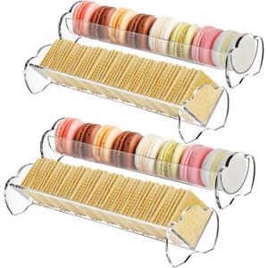 Yopay 4 Pack Cracker Tray for Serving Clear, Acrylic Macaron Display Tray, Biscuit Cracker Holder Stand for Wedding Home Party Events, 11 x 2.7 in, Rectangular Yopay 4 Pack Cracker Tray for Serving Clear, Acrylic Macaron Display Tray, Biscuit Cracker Holder Stand for Wedding Home Party Events, 11 x 2.7 in, Rectangular