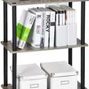 Furinno Turn-N-Tube Display Rack, 3-Tier Single, French Oak Grey/ Black