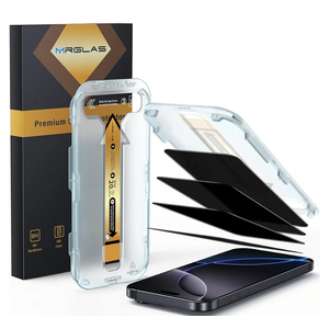 MRGLAS 4-Pack TOP 9H+ Glass for iPhone 16 Pro Max Privacy Screen Protector [Auto Alignment Kit] [10X Military Protection, 100% Anti Spy] UNBREAK Tempered Glass 6.9 inch Longest Durable Case-Friendly