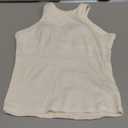 SUUKSESS Women Padded Cotton Ribbed Tank Tops Sleeveless Basic High Neck Racerback Tops (Cream White, XL)