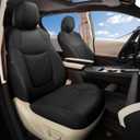 GIANT PANDA Custom Fit Sienna Car Seat Covers for Select Toyota Sienna LE, XLE 8 Passenger 2021 2022 2023 2024 2025,Three Rows,Leather,(Full Set,Black)