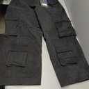 GSOU SNOW Womens Mens Baggy Snow Pants Cargo Snowboard Pants Ski Super Loose Sport Outdoor Insulation Waterproof (Large, Black-2)