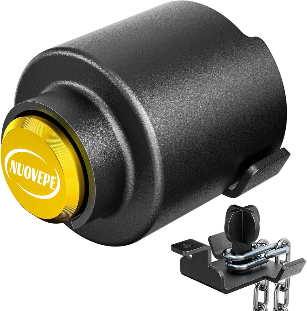 Trailer Lock Fits 2 5/16 Inch Couplers, Secures Safety Chains Anti-Theft Ball Hitch Lock, Pry-Resistant & Heavy-Duty Trailer Hitch Locks for RV | Cargo | Camper | Dump Trailer (Yellow)