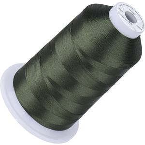 Simthread 5500Yds Embroidery Thread, 5000M High-Yardage 40WT 100% Polyester Thread  170+ Vivid Colors, High-Speed Rated  Compatible with Brother, Singer, Janome & More - Olive Green 519