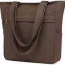 Afashor Women's Vintage Canvas Tote Bag Casual Hobo Shoulder Satchel Large Capacity Handbag Coffee