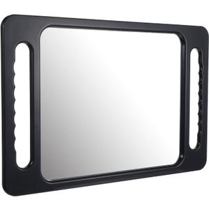 Professional Extra Large Hand Mirror with Handle, 16"x10" Drop-Proof Hand Mirror with Double Handle Large Rectangular Handheld Mirrors for Salons, Beauty Salons, Barbers, Salon Hair Mirrors