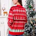 dressfan Unisex Funny Christmas Sweaters Xmas Family Matching Sweater Knit Pullover Crew Neck Long Sleeve for Women & Men (Small, Red-snowflake)
