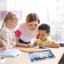 3 x IKAYAS Starry Night Pencil Pouch with Zipper, Pencil Pouch for 3 Ring Binder, Pencil Pouches Pencil Bags for Classroom bulk Pencil Box Pencil Case for Storing School Students Teacher Supplies 2 Pack