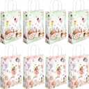 16 Pcs Floral Fairy Favor Bags with Handles Bags Floral Fairy Party Bags Paper Fairy Goodie for Party Decoration Supplies (flower-16, 16)