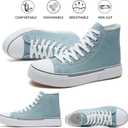 hash bubbie High Top Sneakers for Women Classic High Tops Canvas Shoes Lace up Women's Fashion Sneaker(Turquoise,US8.5W/US6.5M)