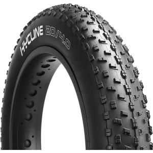 Hycline Fat Bike Replacement Tire: 20x4.0/26x4.0 Inch Puncture Resistant Folding MTB Bicycle Tires, All Terrain High-Density Bike Tires with Street or Trail Riding