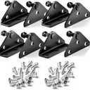 Vepagoo 10MM Ball Stud Mounting Bracket for Gas Shock Spring Strut Prop Lift Support with 4pcs L-Type, 4pcs Flat-Type and 32pcs Screws, Set of 8 (Only Fits 10mm Ball Head)