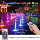 POPOSOAP RGB Underwater Pond Lights with Timer, 20 Colors Dimmable Submersible Led Fountain Lights with IP68 Waterproof, Support Remote Control for Outdoor Ponds Aquarium Garden Pool (6 Headlamps)