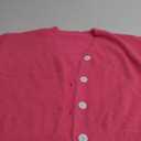 Women Chunky Knit Cardigan Y2k Long Latern Sleeve Crew Neck Button Up Open Front Cable Knitted Short Sweater Jackets L