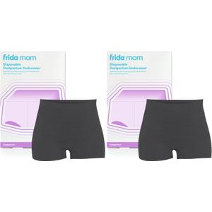 Frida Mom Postpartum Underwear, Disposable Boyshort Panties, Seamless, Stretch Support, New Mom Essentials (One Size, Black)