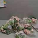 Zeyune 16 Bunches 12 Inch Artificial Mini Rose Bouquet 160 Heads Bridal Flower Bouquets Fake Silk Rose Bulk for Valentine's Day Wedding Bridal Shower Home Office Garden(Light Pink)