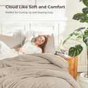 Litanika Comforters Khaki Oversized King Size, 3 Pieces Lightweight Solid Bedding Comforter Set, All Season Fluffy Bed Set (120x98In Comforter & 2 Pillowcases)