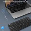TECKNET 2.4G Wireless Keyboard - Mini Compact Keyboard with Media Hotkeys, 12-Month Battery Life, Compatible with PC, Desktop, Laptop, Smart TV - Black