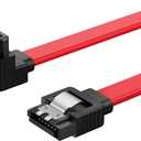 CableCreation SATA III Cable, [2-Pack] 8-Inch/0.6FT SATA III 6.0 Gbps 7pin Female to Downward Right Angle Female Data Cable with Locking Latch, Support for 2.5'' SSD,3.5''HDD Drive, Red