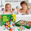 Bath Bombs with Surprise Inside, 35 Pcs Kids Bath Bombs Gift Set with Glow-in-The-Dark Animal Toys, Child-Safe Natural Bubble Fizzy, Perfect Easter Basket Stuffers & Birthday Gifts for Girls & Boys