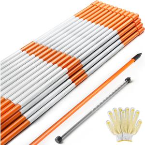 50 PCS 48" Driveway Markers, 5/16" Fiberglass Snow Stakes & Reflective Tape