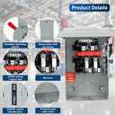 2P 30Amp 110/240V 2 Wire Fusible Heavy Duty Safety SwitchesAc Disconnect Switches BoxQuick Disconnect Safety SwitchEquipped with fuses