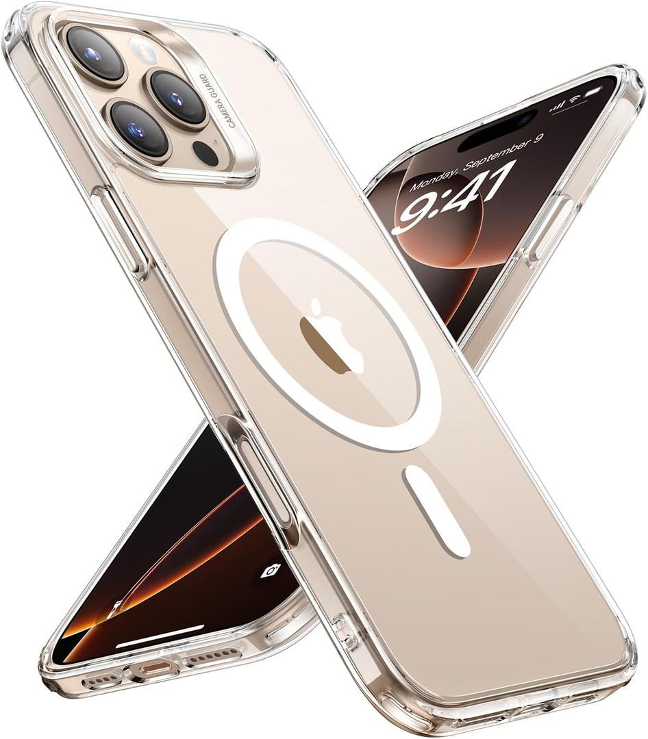 ESR for iPhone 16 Pro Max Case, Compatible with MagSafe, Shockproof Military-Grade Protection, Magnetic Phone Case for iPhone 16 Pro Max, Classic Hybrid Case (HaloLock), Clear