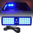 Xprite Blue LED Visor Strobe Flashing Lights Sunshield Hazard Warning Light for Law Enforcement Emergency Vehicles Trucks Cars
