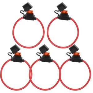 ZOOKOTO 12V 10 Gauge Inline Fuse Holder with 40 AMP ATC Blade Fuses,Tinned Copper Wire Fuse Holder for Car Truck Boat Motorcycle (5pack)