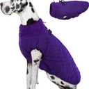 Kuoser Dog Coat, Winter Jackets for Large Dogs, Dog Winter Coat for Cold Weather, Pet Snow Jacket Warm Apparel Clothes for Great Dane, Purple XXXL (XXXL (Chest Girth: 43.3''))