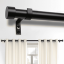 32"-72" Curtain Rods, 1 inch Diameter Window Curtain Rod Set,Heavy Duty Curtain Rods with Aluminium Finials,Black